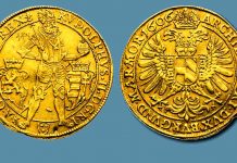 Pětidukát Rudolfa II. se v Praze vydražil za 7,5 milionu Petidukat_Rudolfa_II.