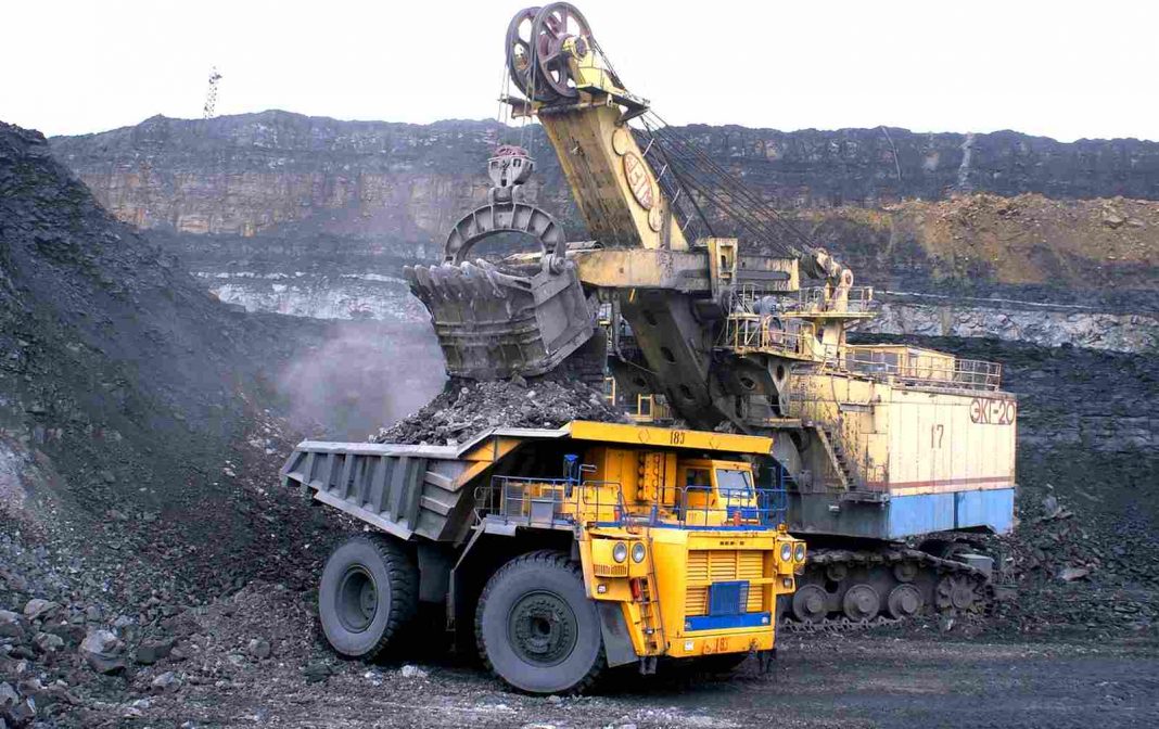 na těžbě uhlí