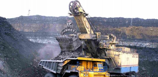 na těžbě uhlí