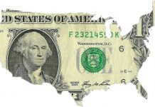 Deficit USA díky poklesu výdajů a růstu příjmů brutálně klesl USA